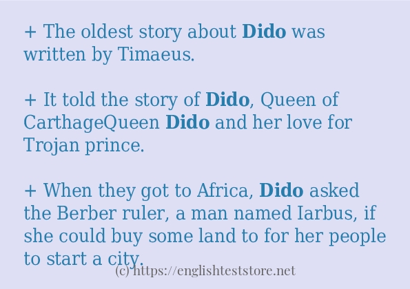 dido - example sentences