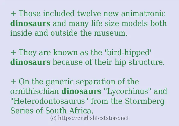 dinosaurs in-sentences