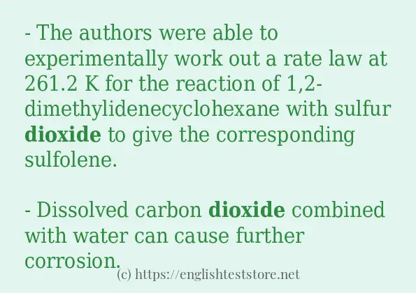 dioxide in sentences?