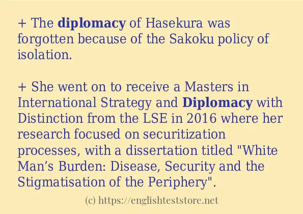 diplomacy how to use in sentences