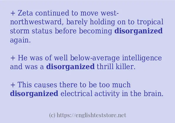 disorganized in sentences?