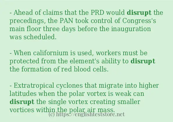 disrupt - sentence examples
