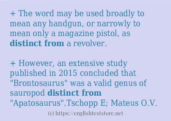 distinct from - some sentence examples