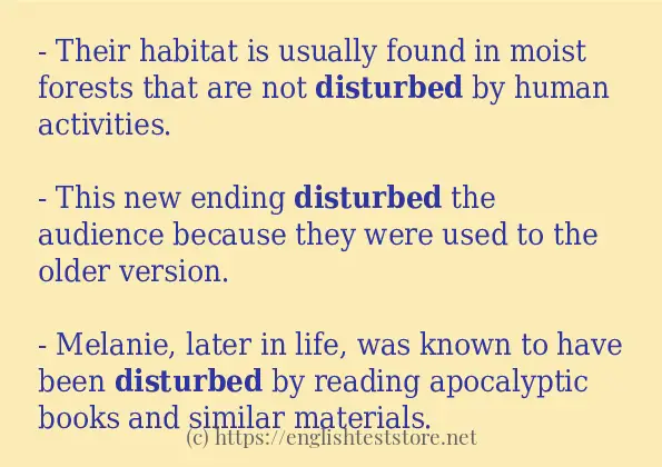 disturbed in sentences?