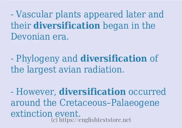 diversification use in-sentences