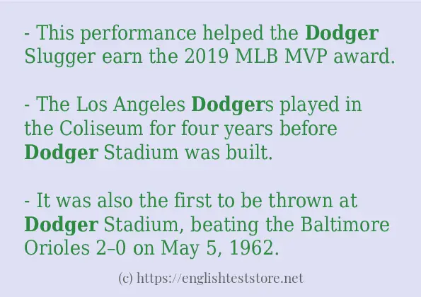 dodger use in sentences