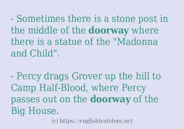 doorway in sentences?