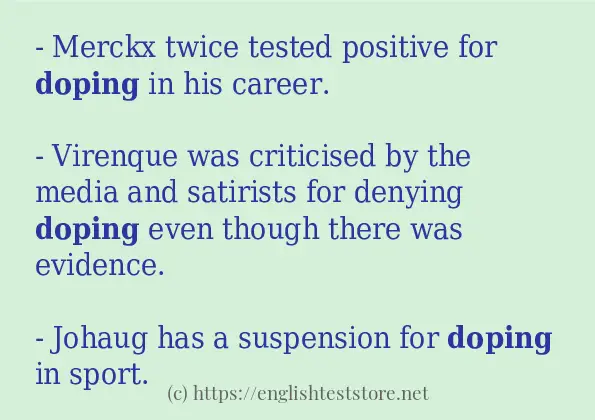 doping use in sentences