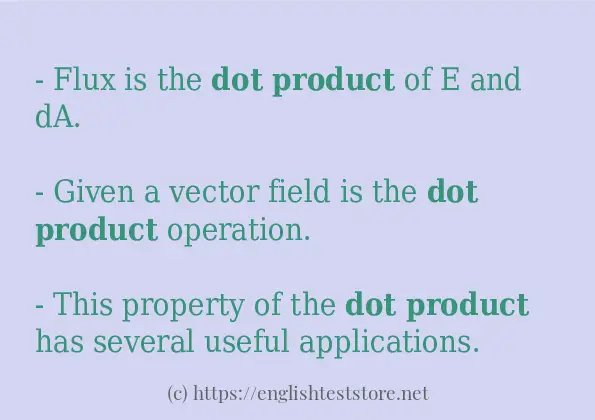 dot product - example sentences