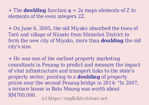 doubling - some sentence examples