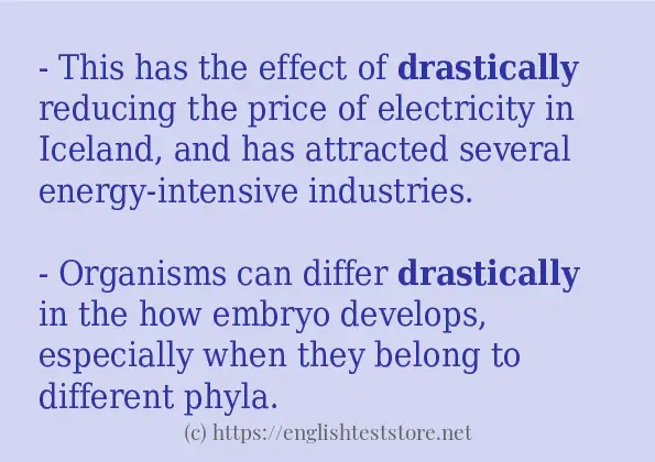 drastically - sentence examples