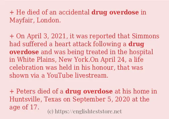 drug overdose in-sentences