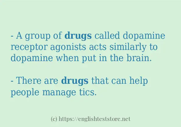 drugs - example sentences