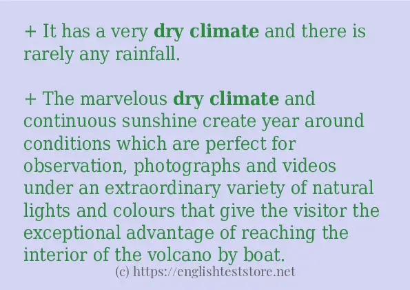 dry climate use in-sentences