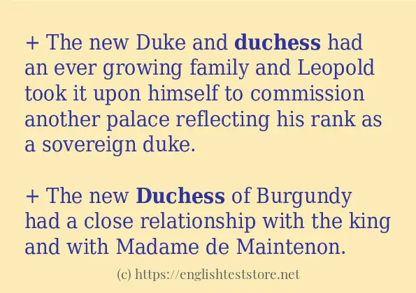 duchess use in-sentences