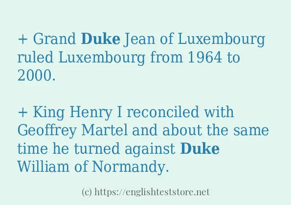 duke use in sentences