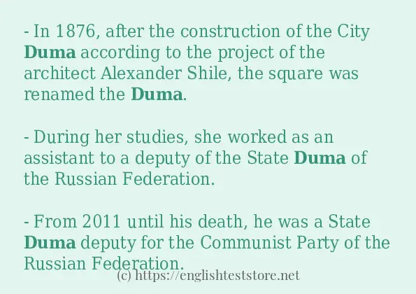 duma use in sentences