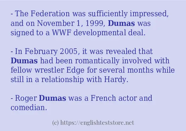 dumas - example sentences