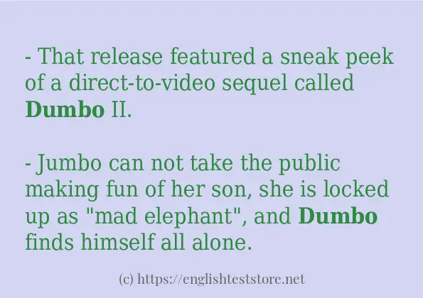 Dumbo In Sentences Englishteststore Blog 