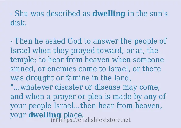 dwelling - example sentences