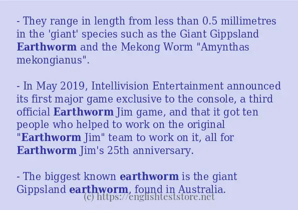 earthworm how to use in sentences