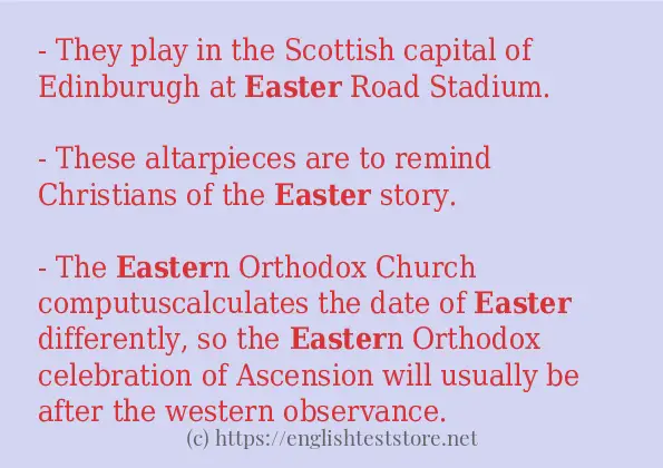 easter some example sentences