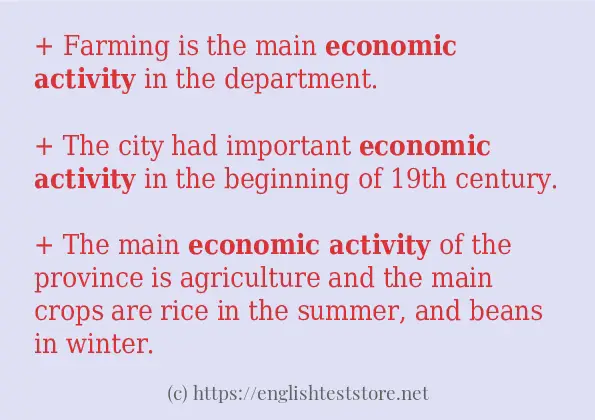 economic activity - sentence examples