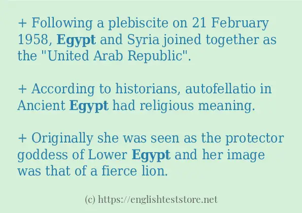 egypt - example sentences