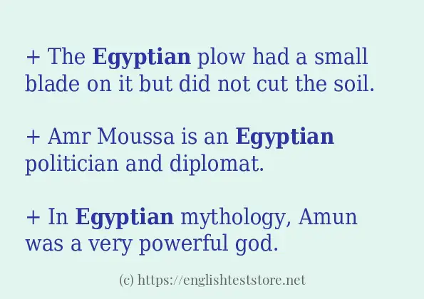 egyptian in sentences?