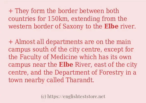 elbe some example sentences