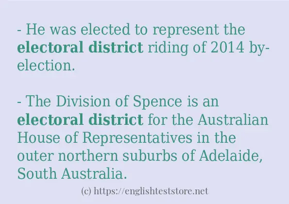 electoral district how to use in sentences