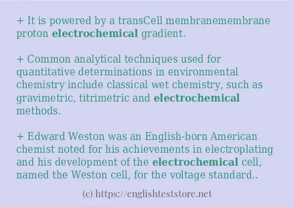 electrochemical use in-sentences