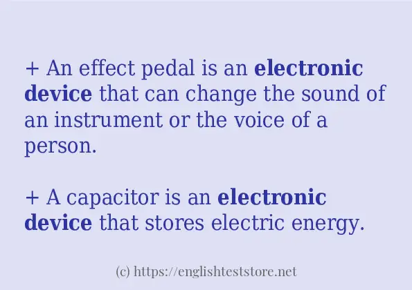 electronic device some example sentences