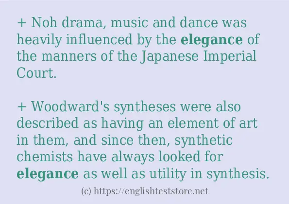 elegance - example sentences