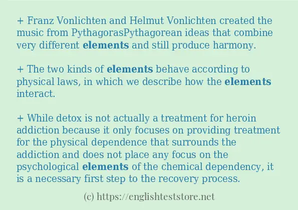 elements use in sentences