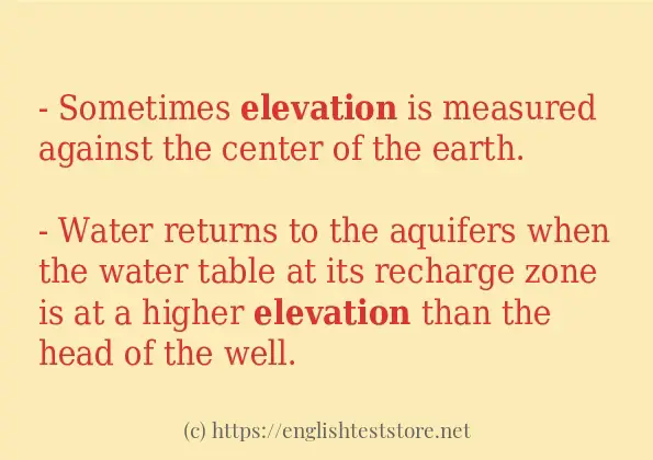 elevation - sentence examples