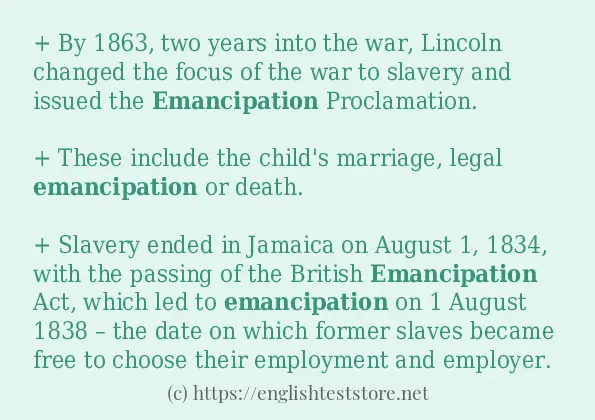 emancipation use in sentences