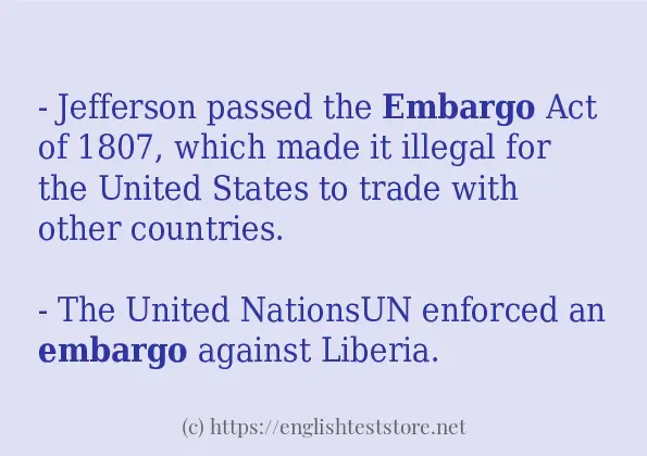 embargo - example sentences