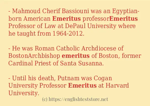 emeritus in sentences?