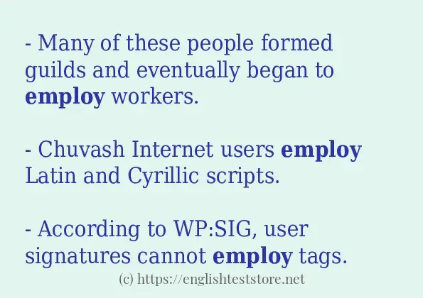 employ - sentence examples