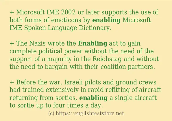 enabling - sentence examples