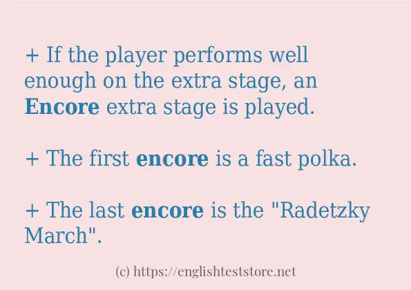 encore - example sentences