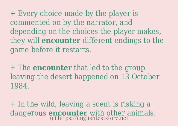 encounter example in sentences