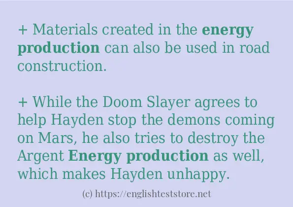 energy production - sentence examples