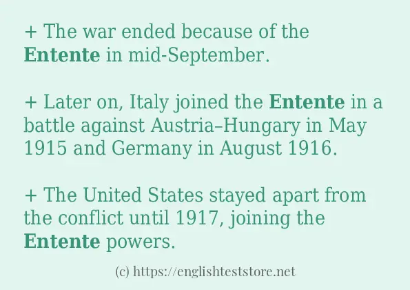 entente - some sentence examples