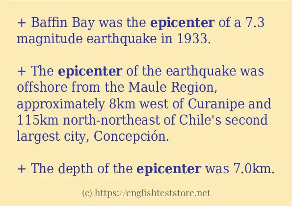 epicenter in sentences?