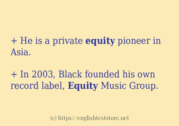 equity some example sentences