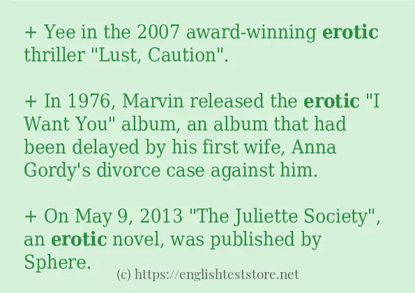 erotic some example sentences