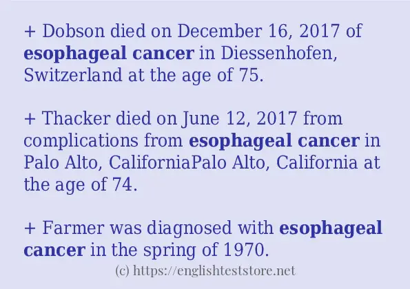 esophageal cancer use in-sentences