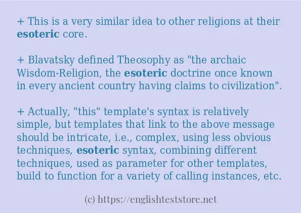 esoteric - example sentences